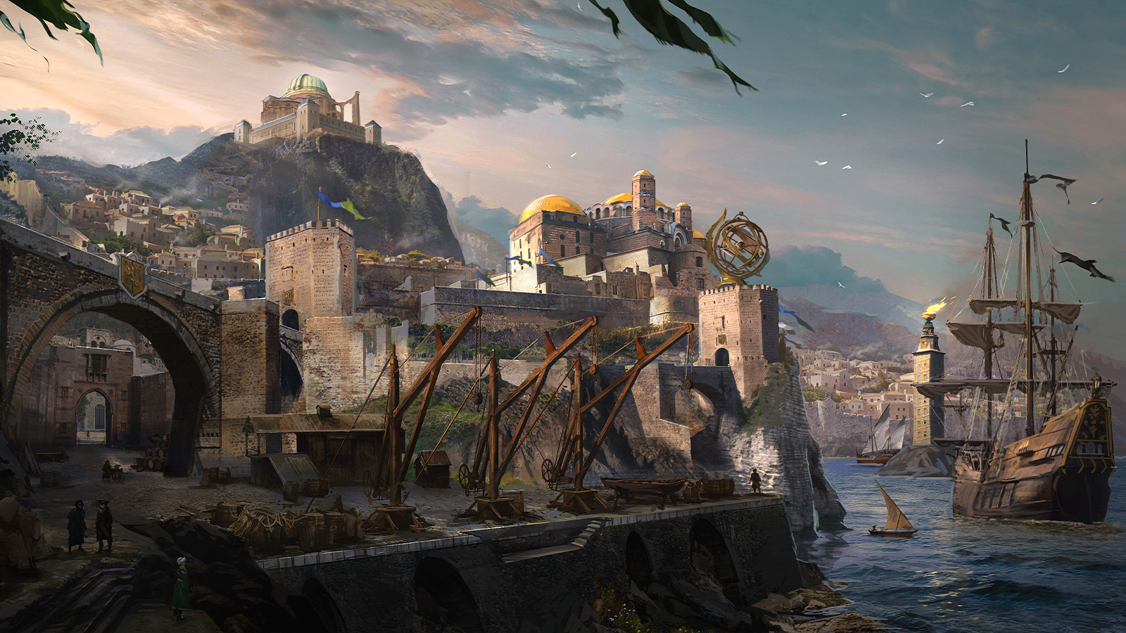 A port scene painting