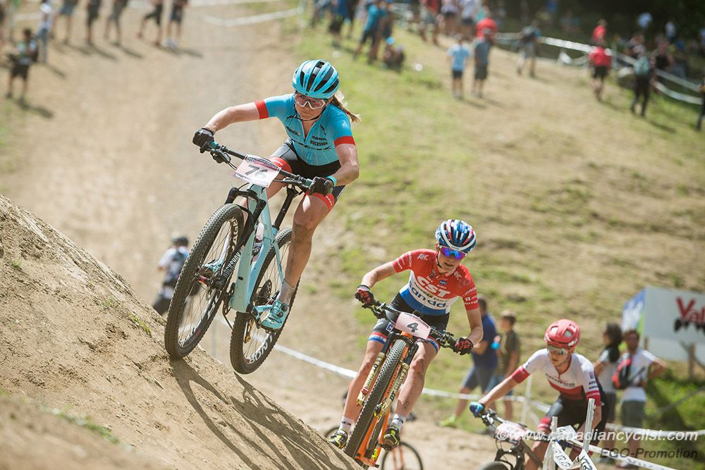 Ellen Noble (USA) Trek Factory Racing XC and Anne Tauber (Ned) CST Sandd American Eagle MTB Racing Team