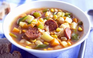 chunky soups, Mexican bean and sausage soup
