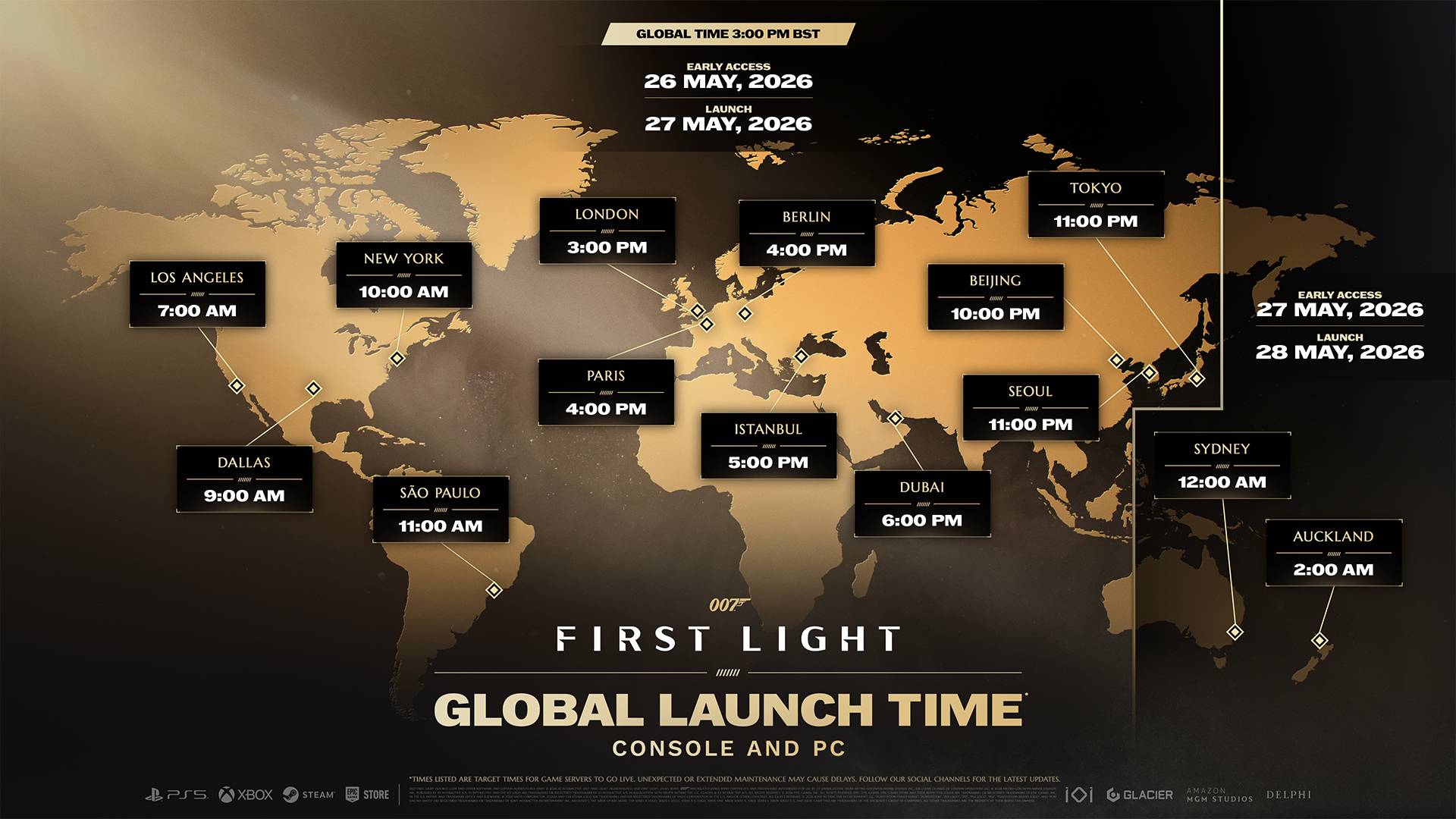 007 First Light global release time map