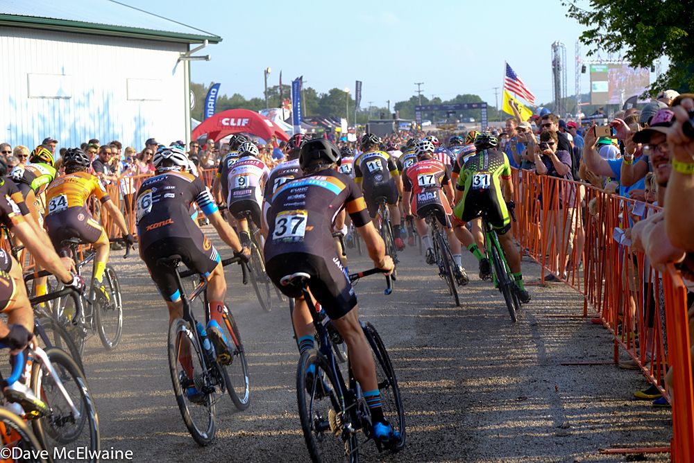The long starting straightaway was lined with massive crowds