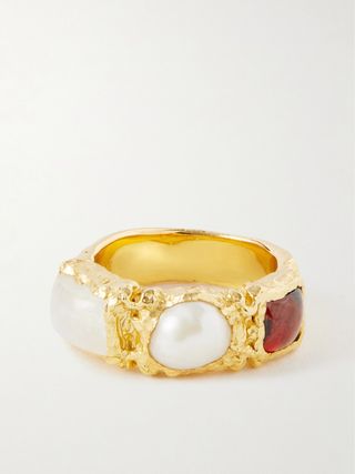 Prado Trio Gold-Plated Multi-Stone Ring