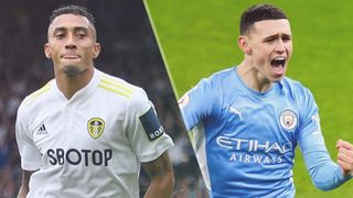 Raphinha of Leeds United and Phil Foden of Manchester City could both feature in the Leeds vs Manchester City live stream