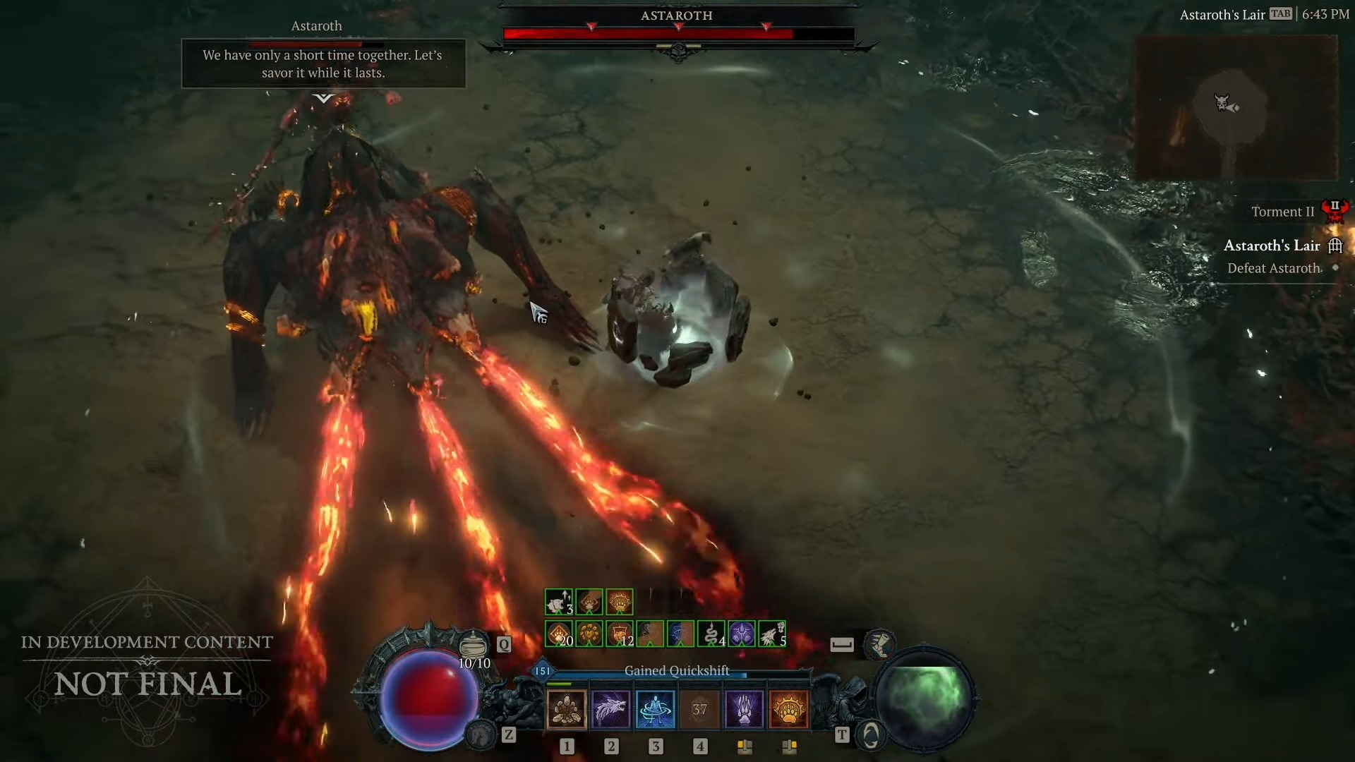 Diablo 4 Asteroth fight (a monster breathes fire)