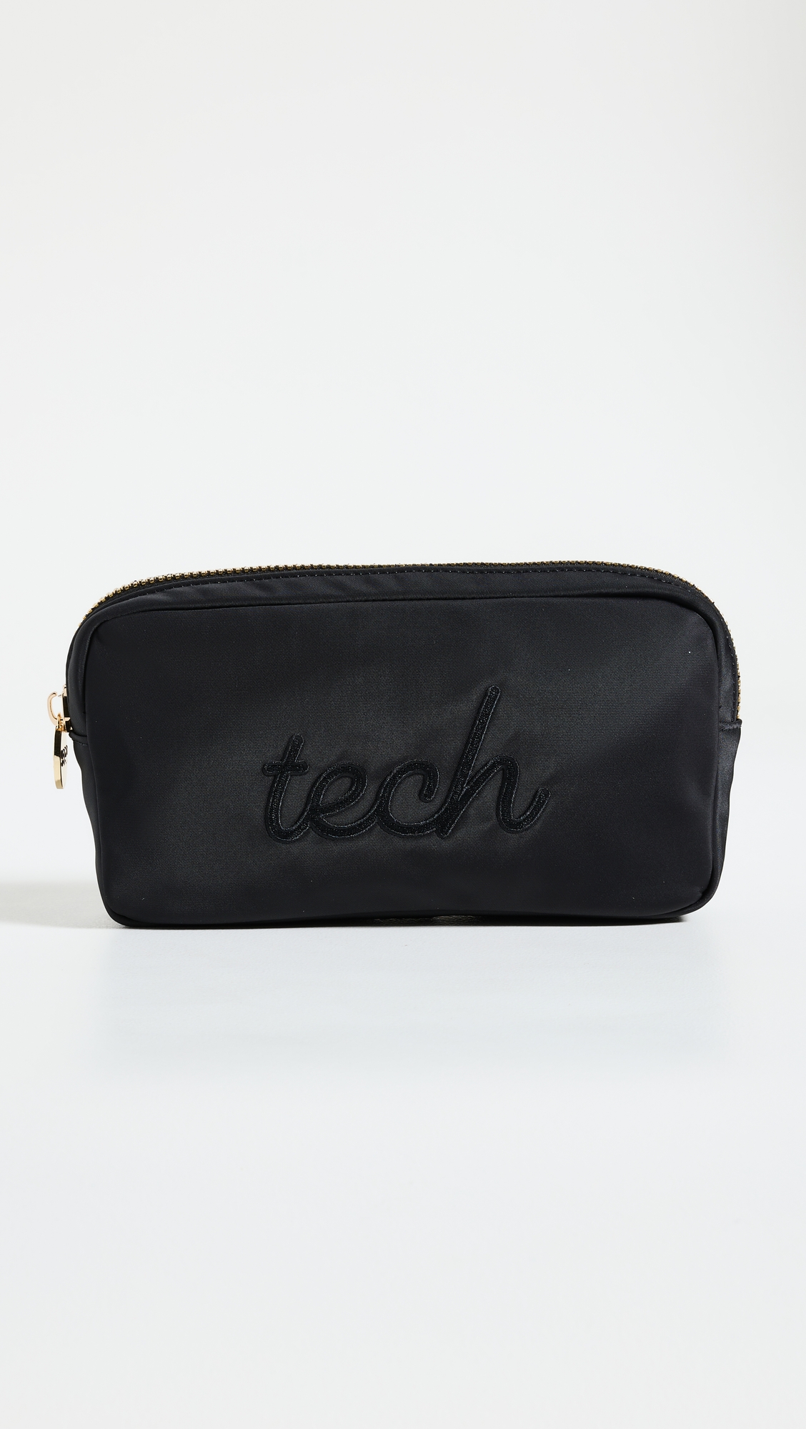 Noir "tech" Embroidered Small Pouch