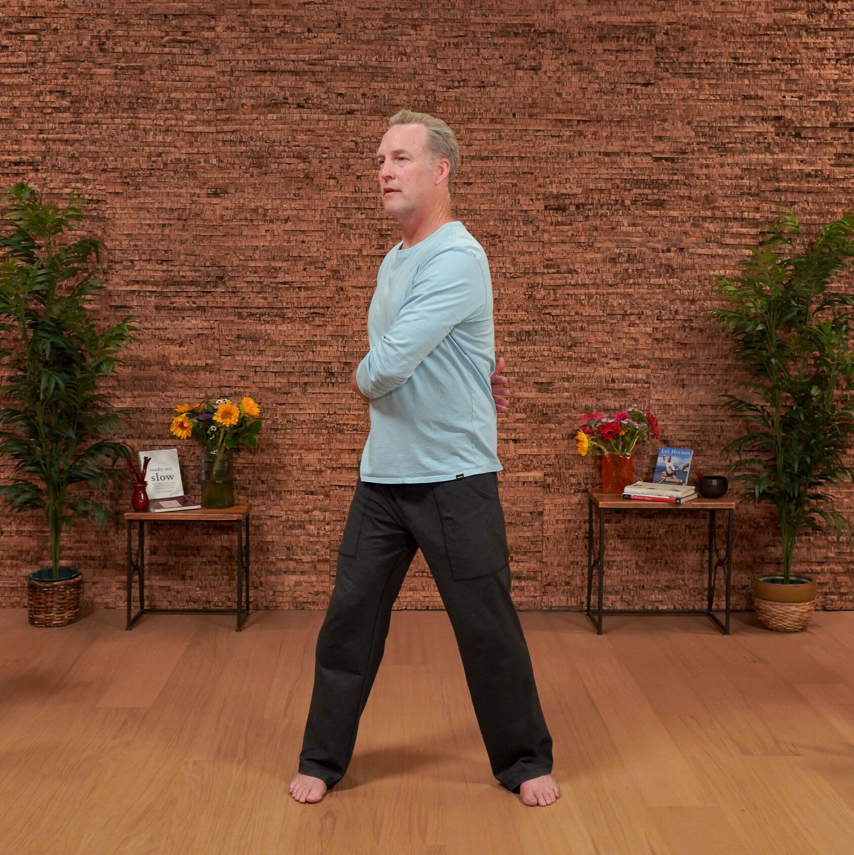 Man demonstrating Qigong movements