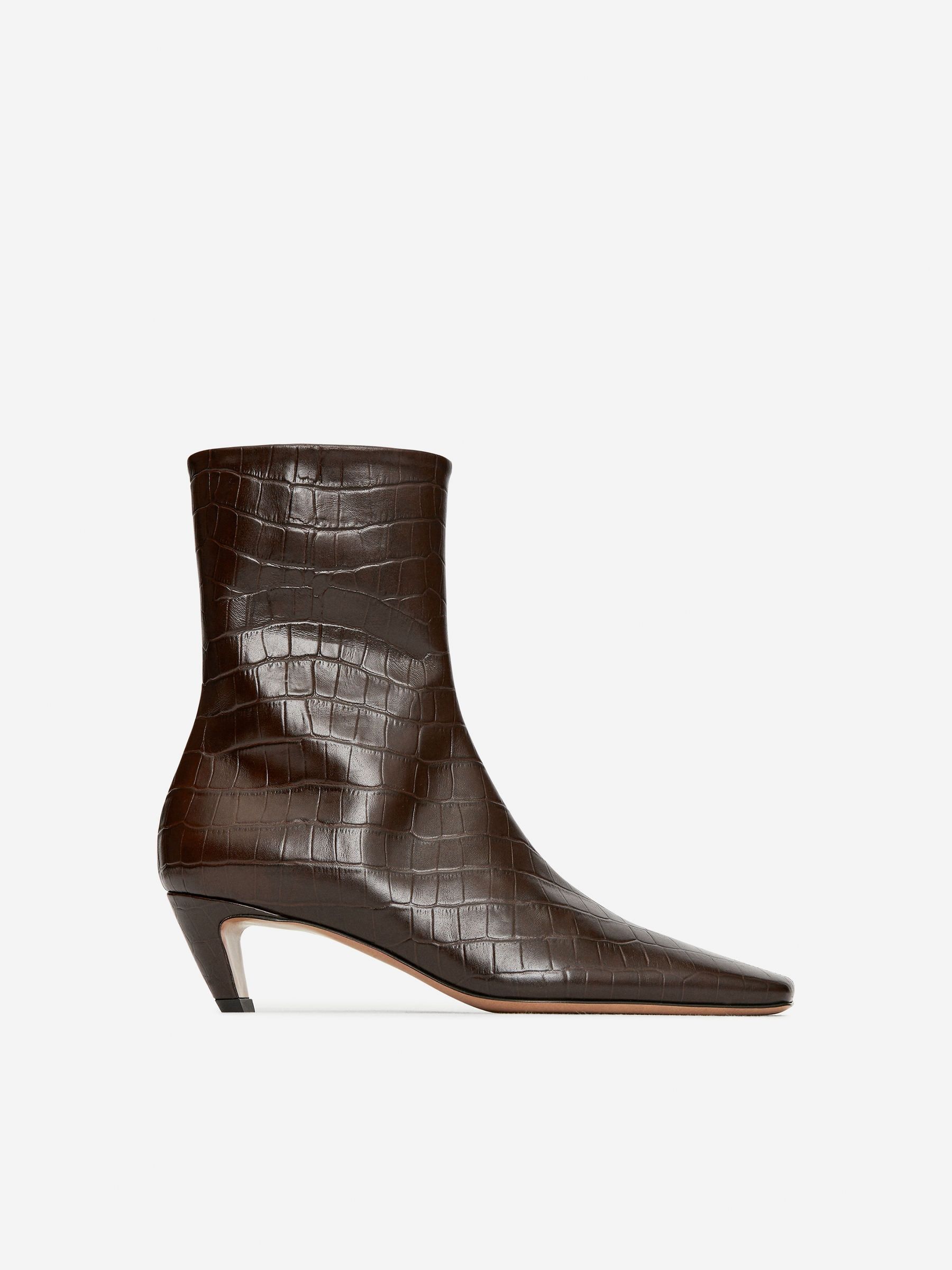 Square-Toe Ankle Boots – Dark Brown – Women – Arket Gb