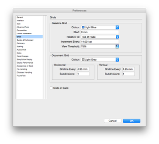 preferences in InDesign