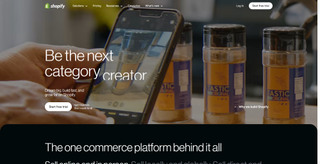 A screenshot of the Shopify homepage