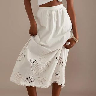 Louise Misha Paola Eyelet Cotton Midaxi Skirt
