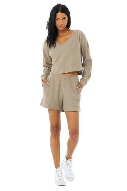 Alo Yoga Muse V-Neck Pullover & Muse Short Set