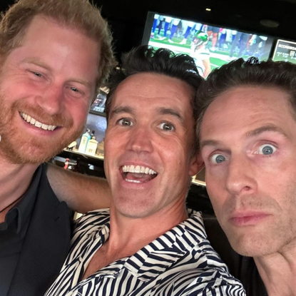 Prince Harry with Rob McElhenney and Glenn Howerton