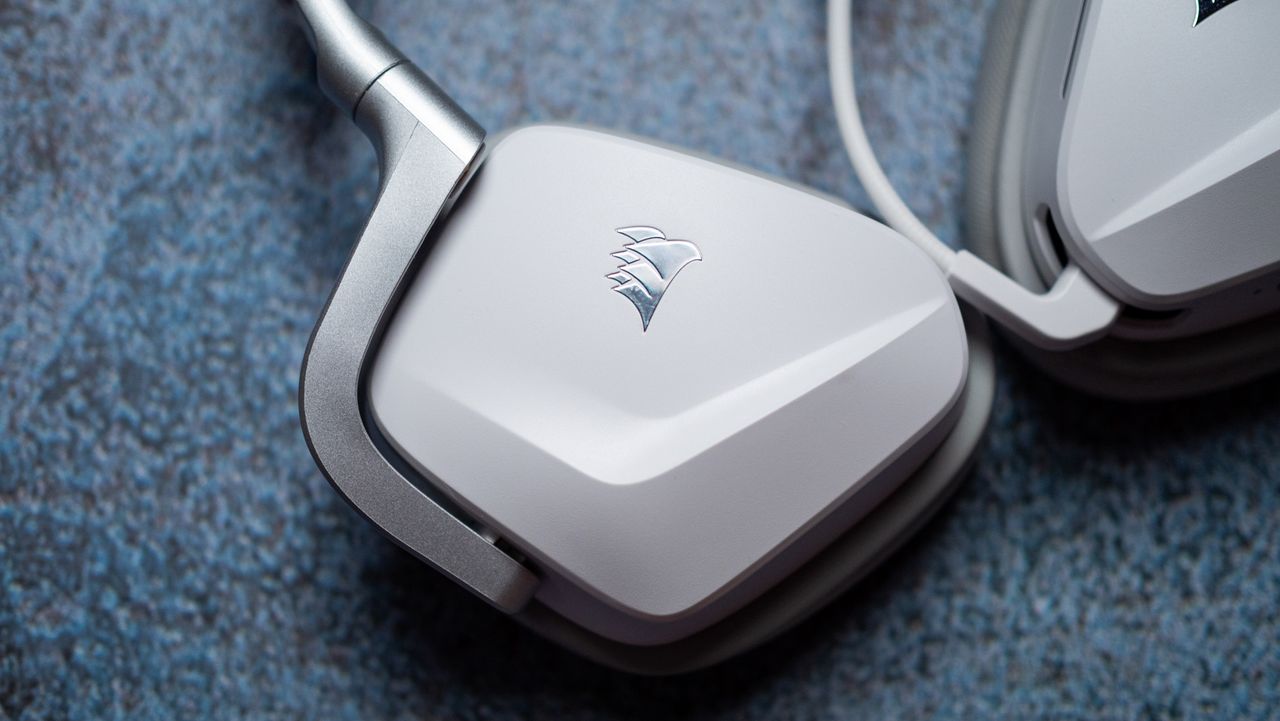 Corsair Void Wireless V2 gaming headset on a blue colorful background