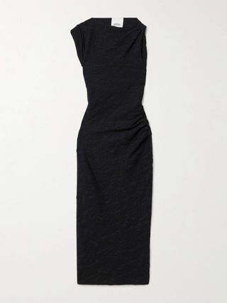 Franzy Ruched Cotton-Blend Jacquard-Knit Maxi Dress