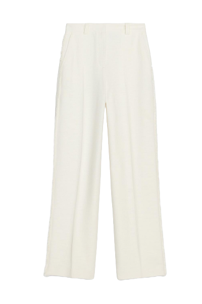 ZARA, Straight Leg Pants With Frayed Side Stripe