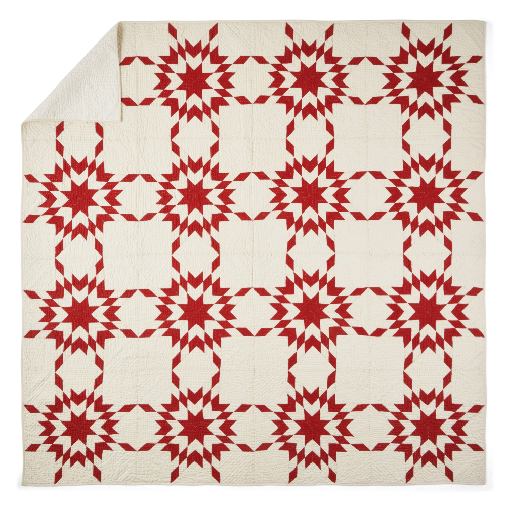 Williams Sonoma patchwork Josh Young quilt in red and white