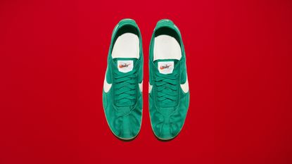 Nike Swoosh on a pair of sneakers