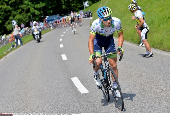 Mountain biker turned roadie Nino Schurter (Orica-GreenEdge) has a go at the Tour de Suisse