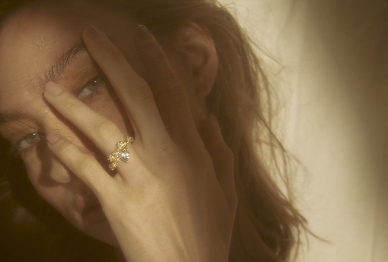 woman wearing Pacharee ring