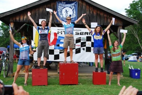 Women's podium: Selene Yeager, Karen Potter, Cheryl Sornson, Brenda Simril, Vicki Barclay