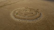 An aerial view of Rujm el-Hiri