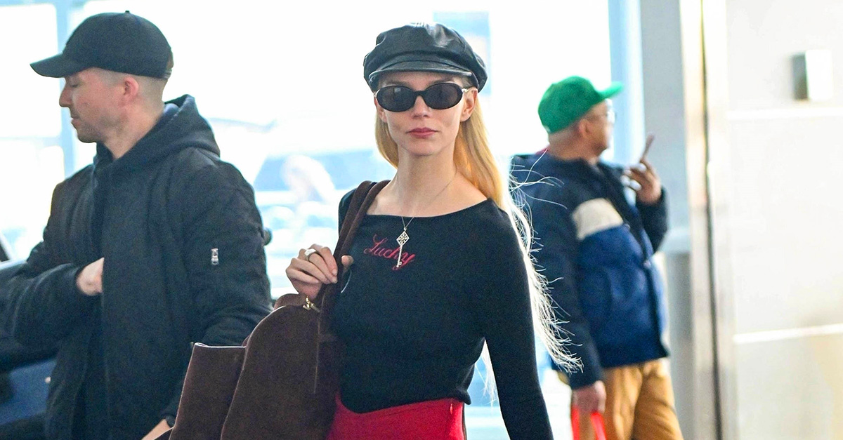 Anya Taylor-Joy Wore a Controversial Airport Skirt to JFK