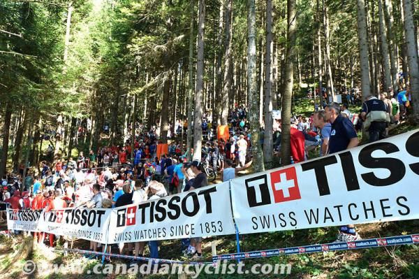 Tons of fans packed the woods to watch the racers in the technical sections