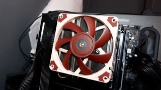 A Noctua NH-L12S cooler installed on a motherboard.