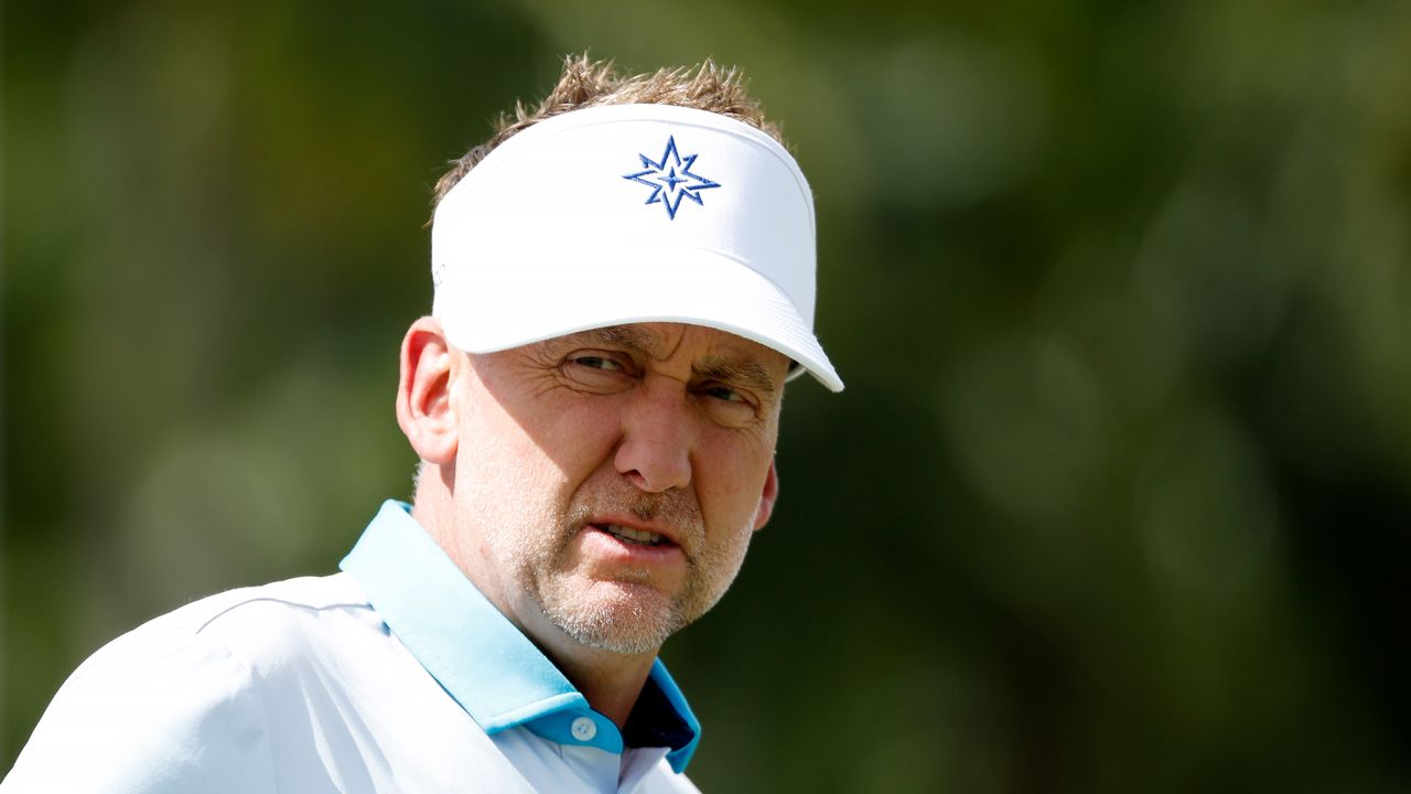 A close up of Ian Poulter at LIV Golf Miami