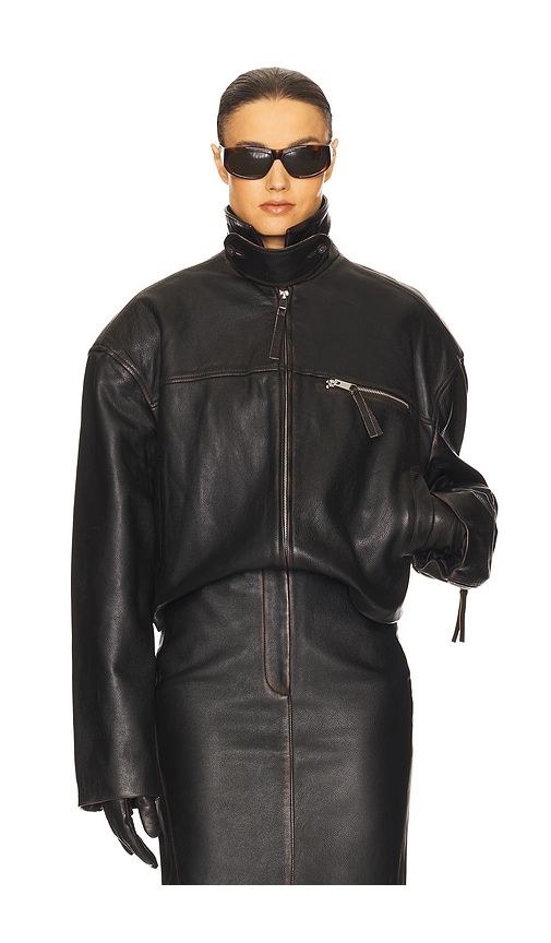 The Leather Oversized Moto Jacket