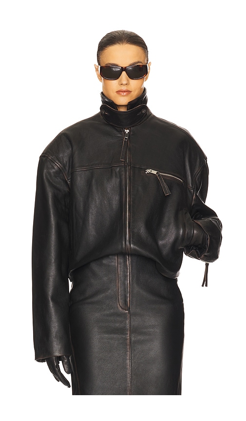 The Leather Oversized Moto Jacket