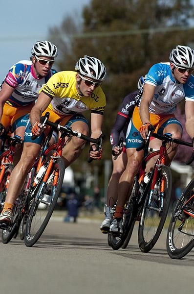 Safety in numbers: Genesys Wealth Advisers teammates (l-r) Nic Sanderson, Nathan Haas and Steele Von Hoff in action during stage seven.