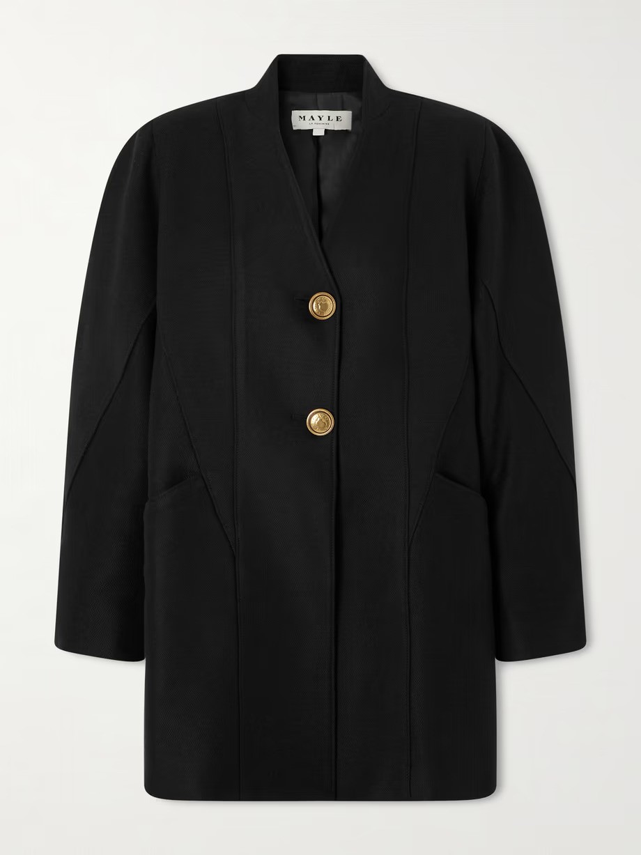 Maison Mayle, Ines Paneled Wool-Twill Coat