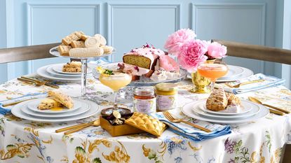 A table laid with the Williams Sonoma Bridgerton collection