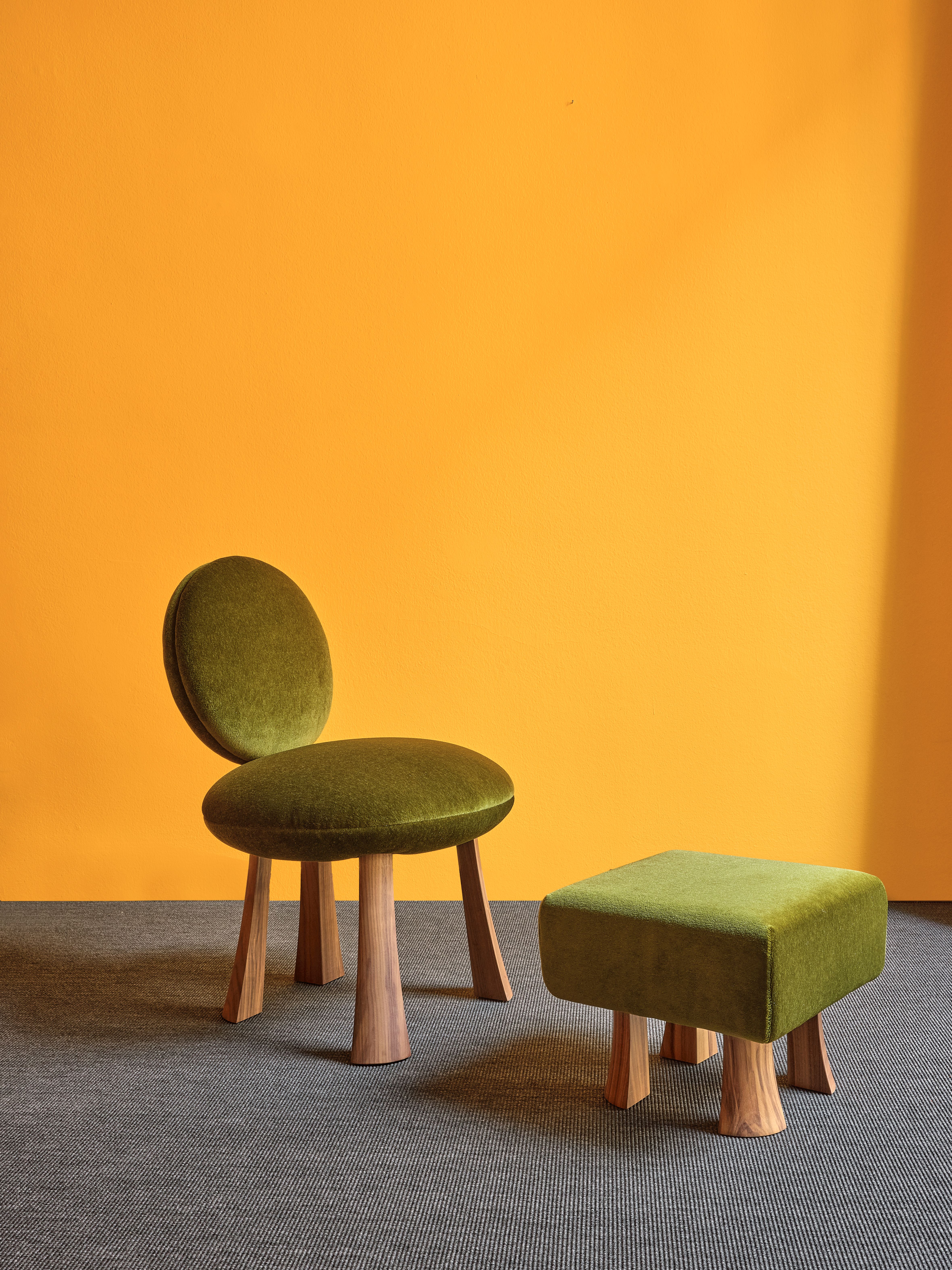 Shaun + pouf from Marta Sala Editions La Magie du Bois collection by Herzog &amp;amp; de Meuron