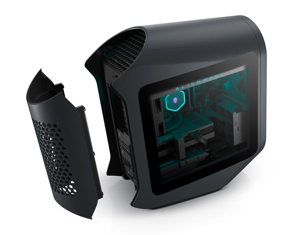 Detail of the new Alienware Aurora gaming PC design