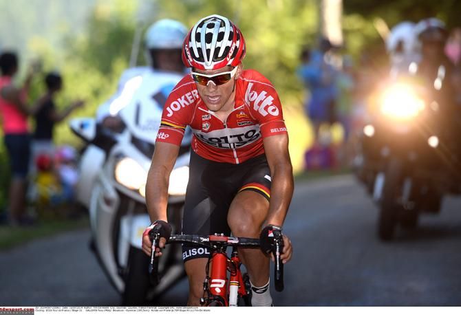 Tony Gallopin (Lotto Belisol) attacked solo to win stage 11 of the Tour de France