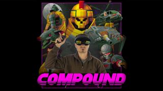 The Compound promotional poster with myself overlaid on it wearing a Meta Quest Pro