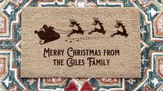 Stacey Solomon x Amazon Handmade: Personalised Santa's Sleigh Family Door Mat for Christmas