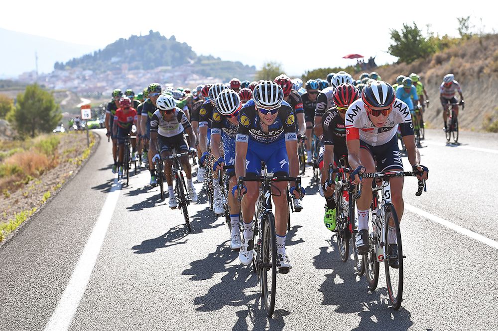 The peloton in action during stage 18