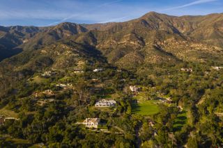 This aerial view shows the general neighborhood of the new hometown of the Duke and Dutchess of Sussex Harry and Meghan, who recently purchased the Chateau of Riven Rock in the Montecito neighborhood of Santa Barbara, California, on March 5, 2021