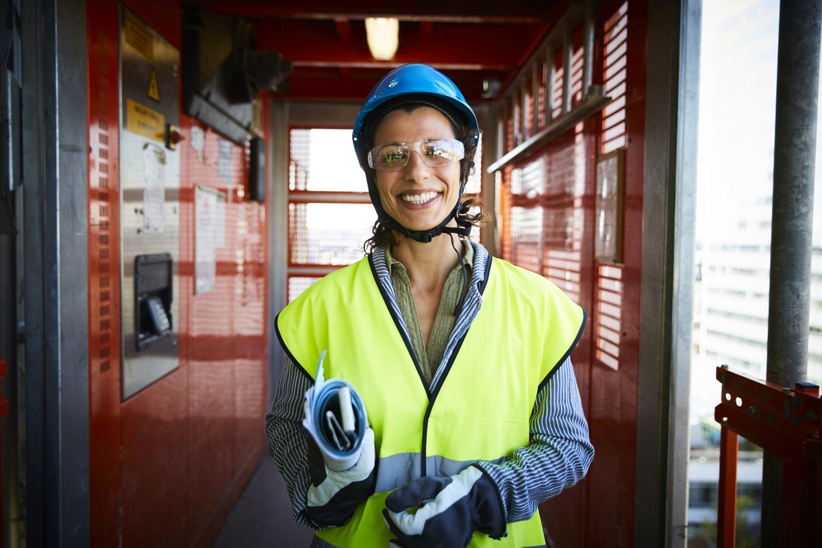 Woman on construction site