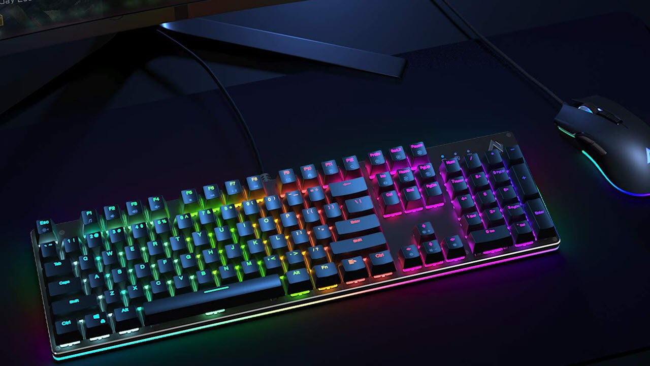 AUKEY KMG16 Mechanical GAMING Keyboard Blue Switches 104key 6-color  backlight