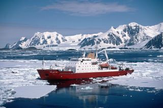 Research Ship in Antarctica