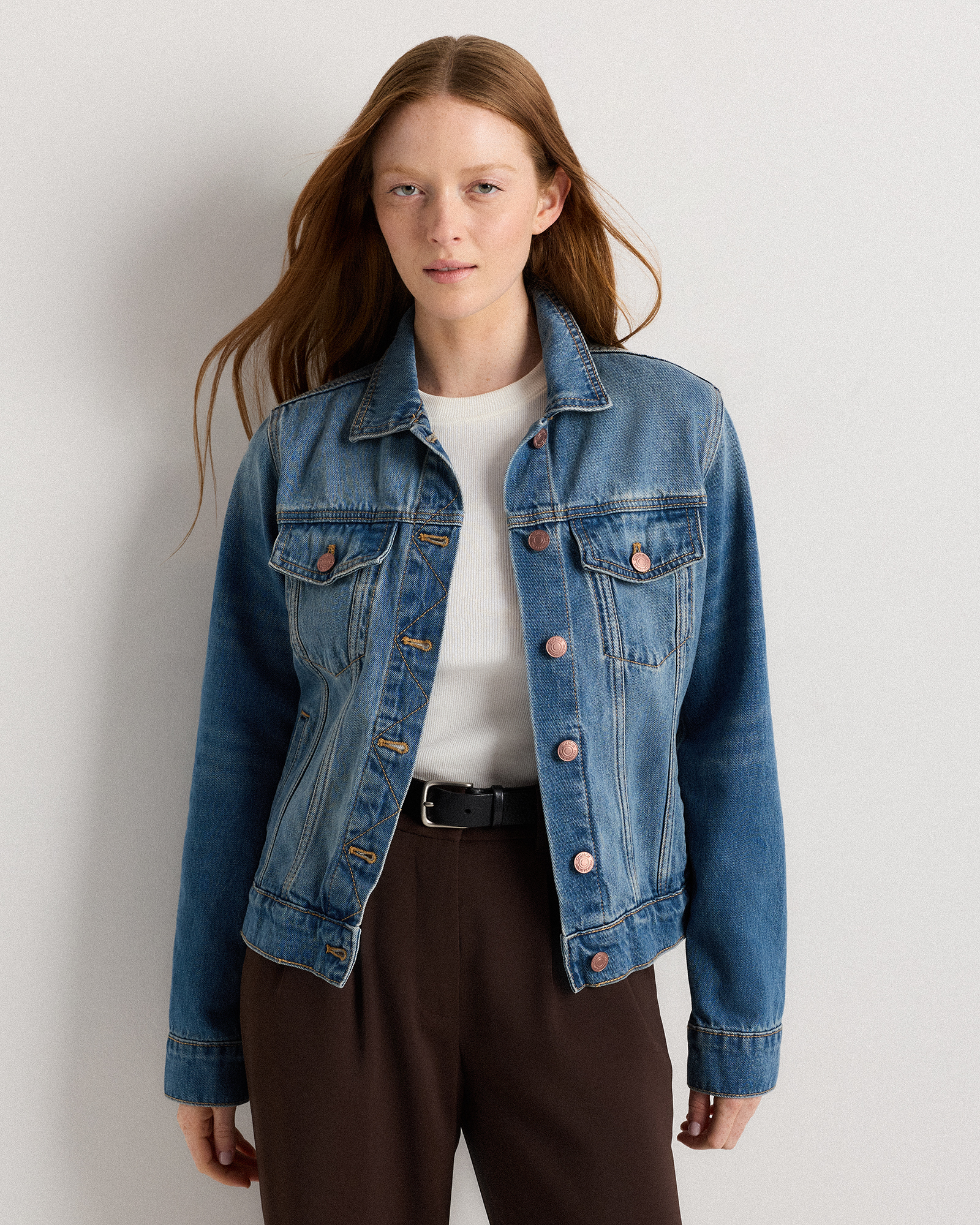 Women's 100% Organic Cotton Denim Jacket in Indigo Blue