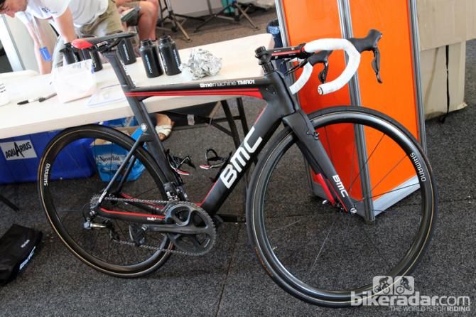 BMC once again packed the aero TimeMachine TMR01 road bikes but not many of the riders are using them.