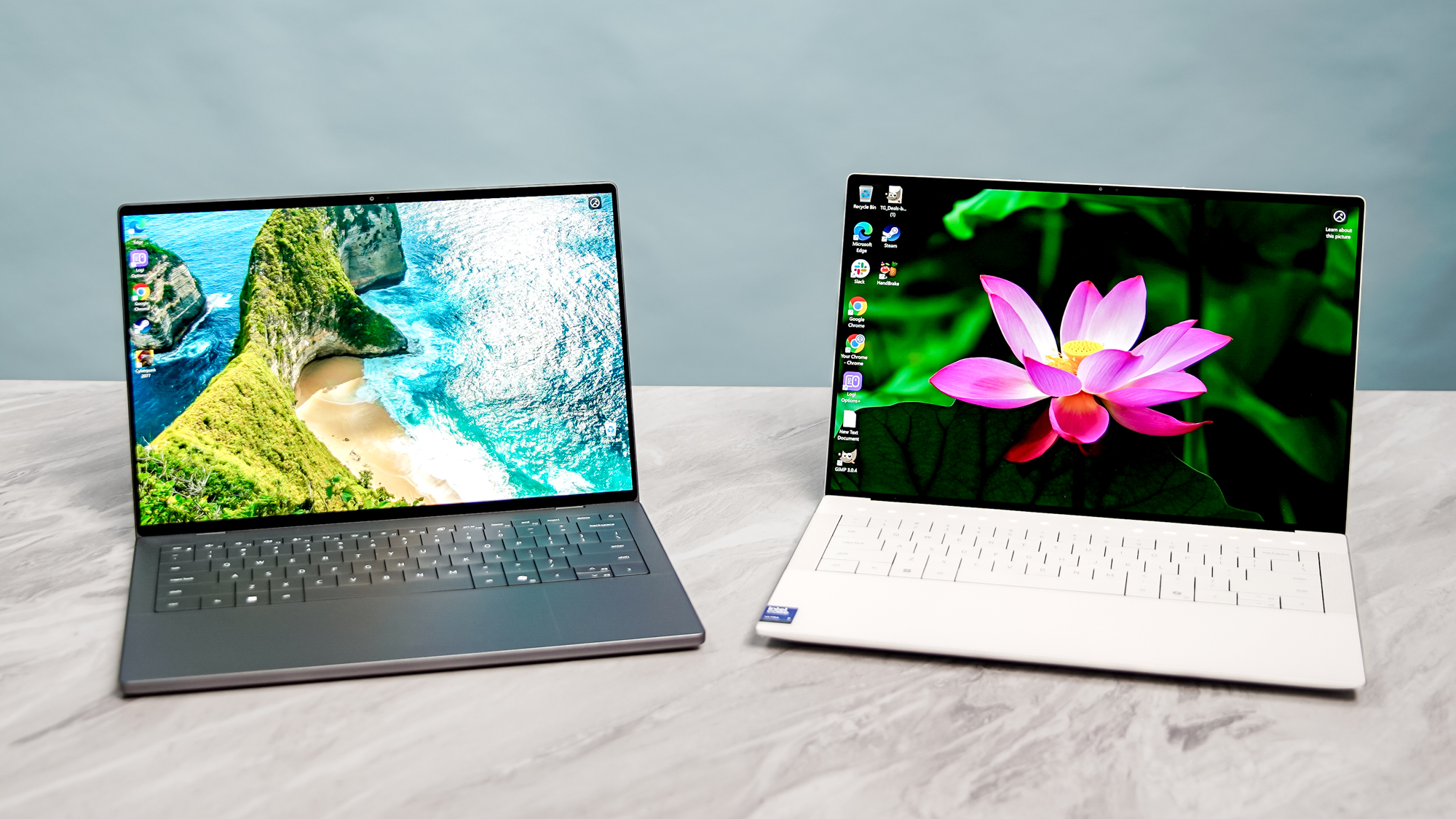 Dell XPS 14 (2026 beside the Dell 14 Premium.