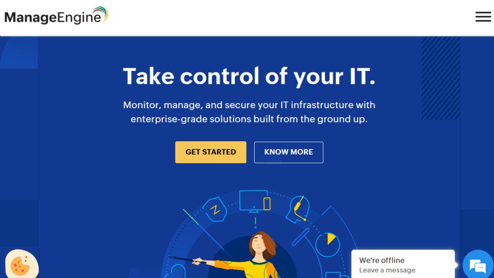 ManageEngine website screenshot (September 2025).