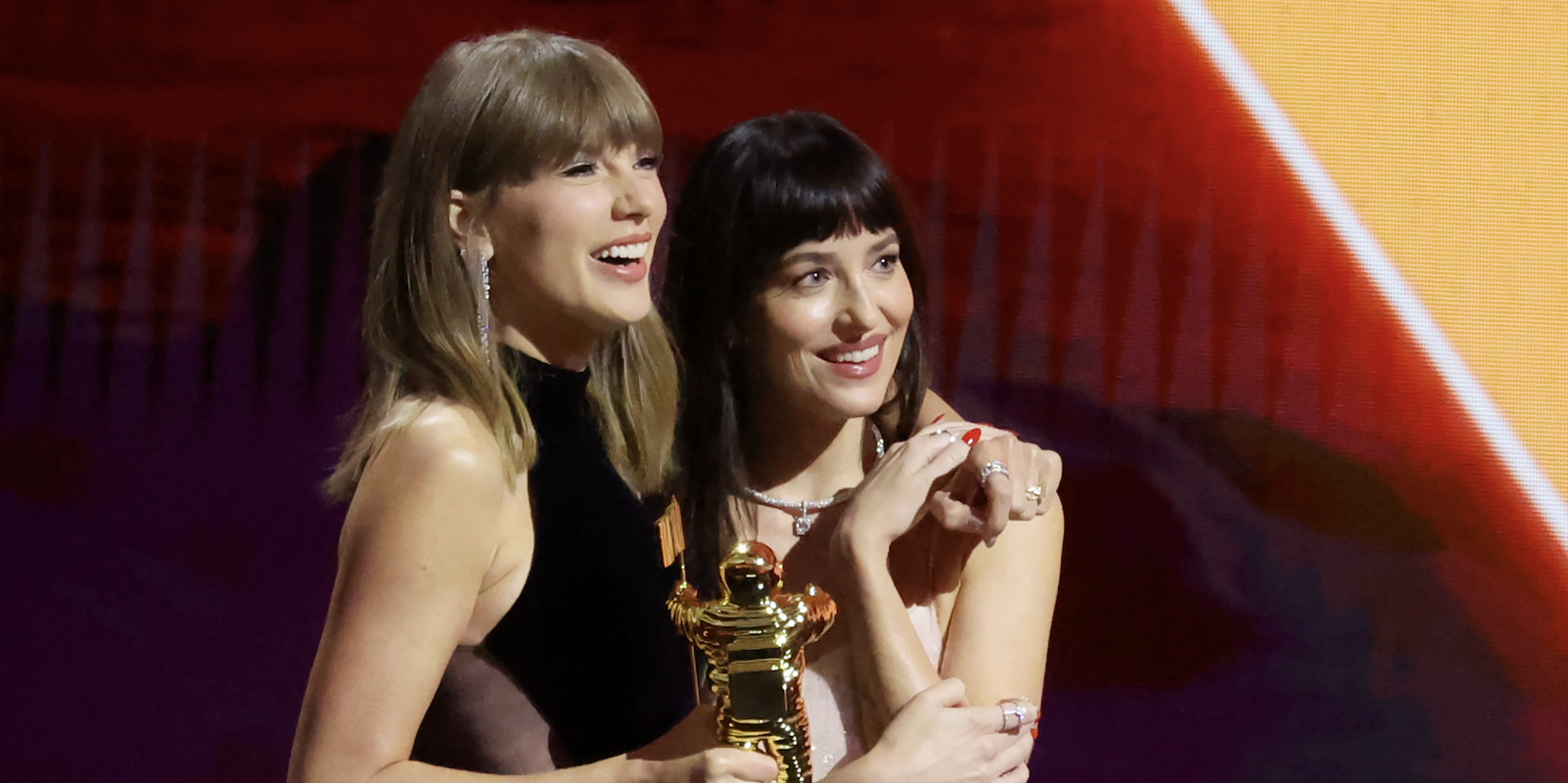 Dakota Johnson speaks onstage during the 2026 MTV Video Music Awards (VMAs) at Peacock Theater on September 27, 2026 in Los Angeles, California. 