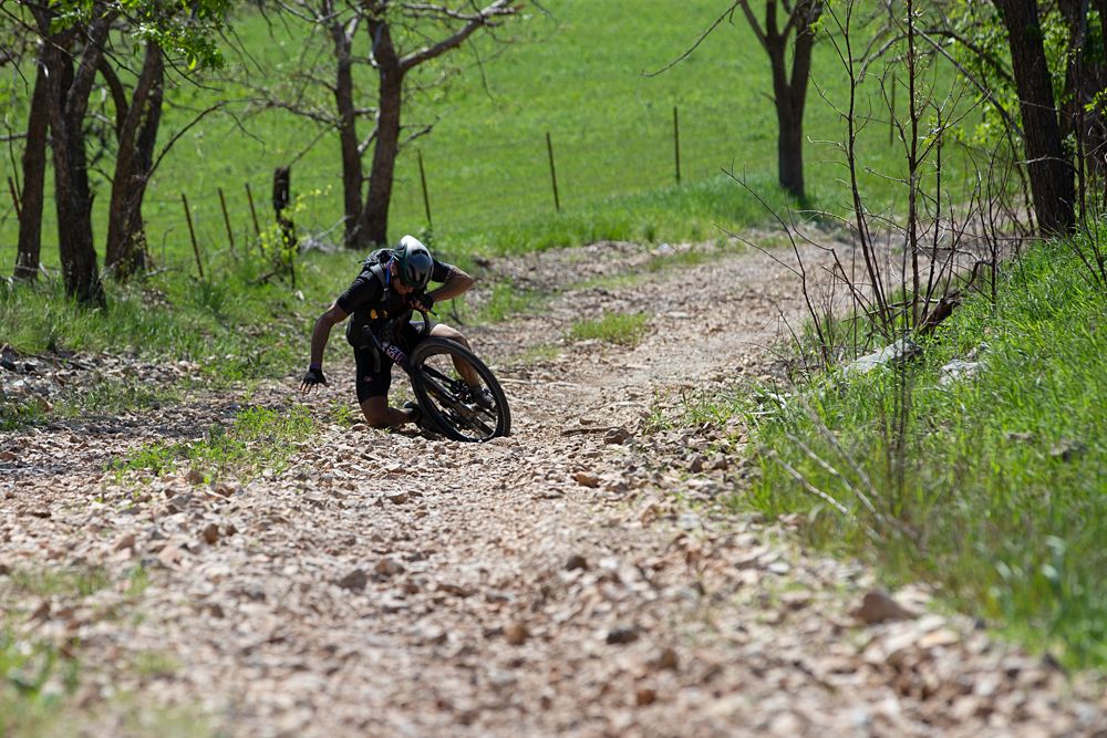 The deep gravel can sometimes stop forward progress.